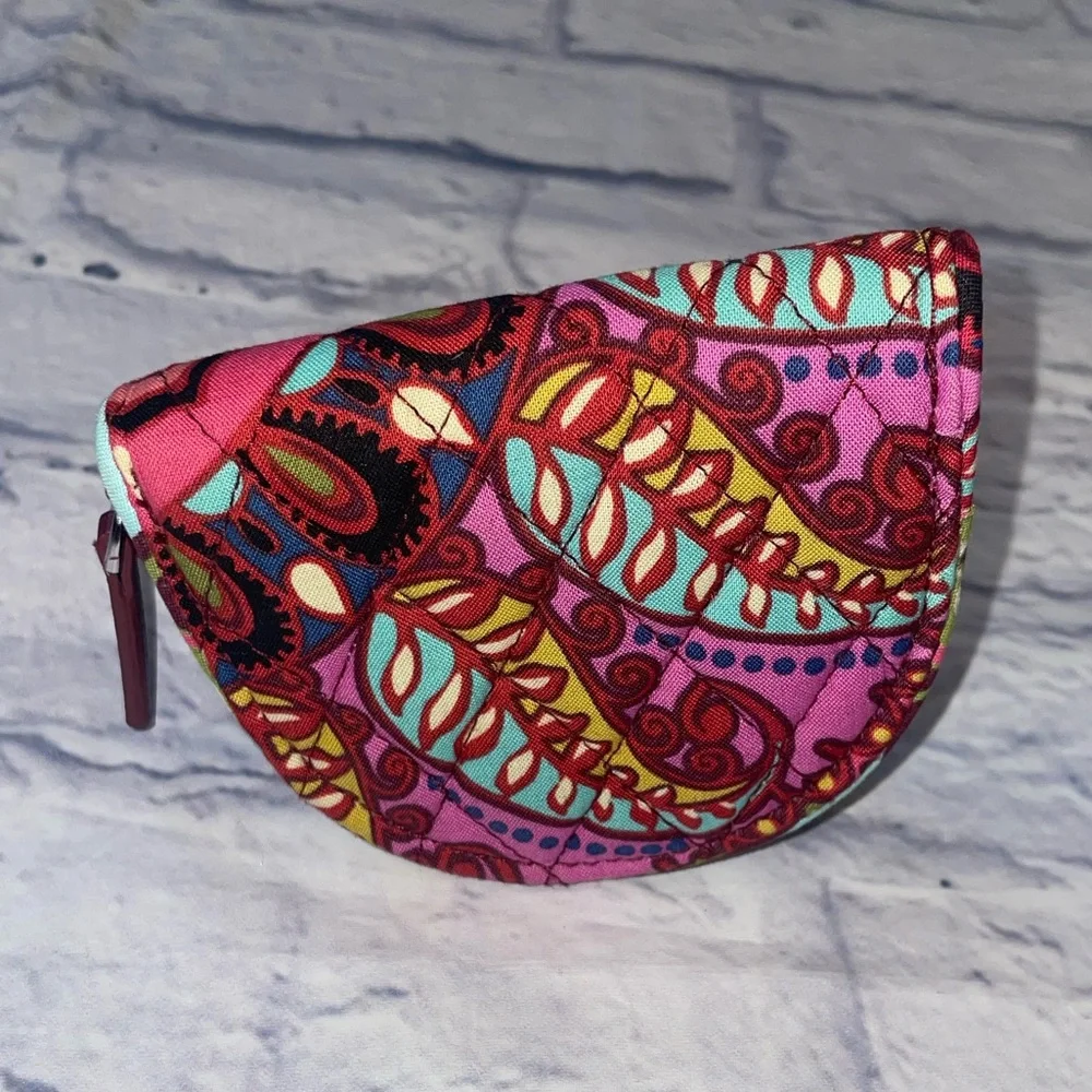 Vera Bradley Mini Dome Coin Purse in Resort Medallion Pattern - Picture 3 of 5